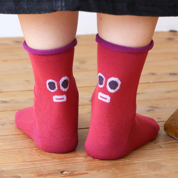 TAWARA（たわら）t30892 KAOショートソックス ゴムなし クルーソックス 1P レディース 顔 | TAWARA | 08