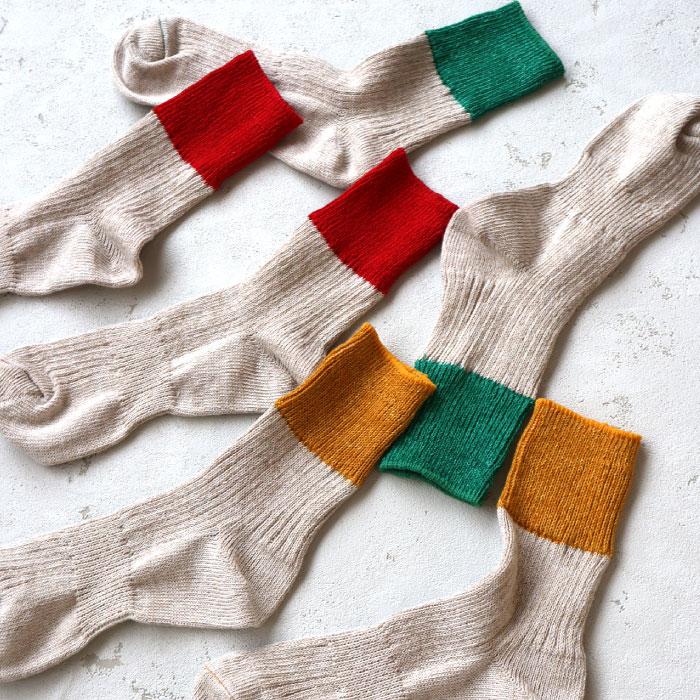 TAWARA（たわら） t30907 リネン×コットン ２トーン リブ ショートソックス 1P  ツートーン バイカラー 2025 春 夏 靴下 レディス おしゃれ シンプル | stample | 21