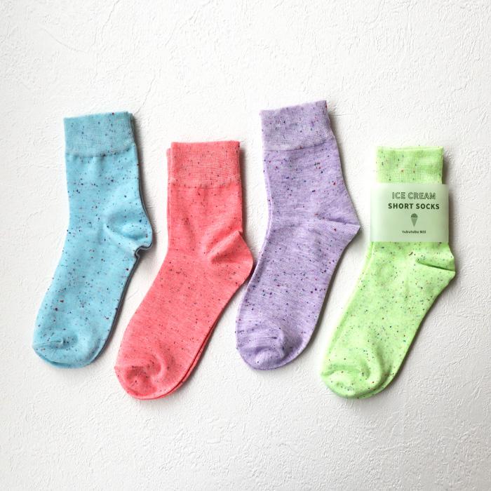 TAWARA（たわら） t31144 アイスクリーム ショートソックス 1P 春 夏 秋 冬 靴下 レディス おしゃれ シンプル カラフル | TAWARA | 23