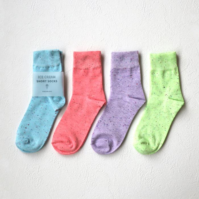 TAWARA（たわら） t31144 アイスクリーム ショートソックス 1P 春 夏 秋 冬 靴下 レディス おしゃれ シンプル カラフル | TAWARA | 12