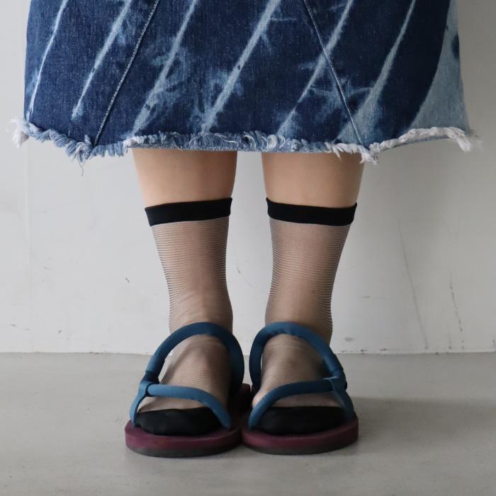 TAWARA（たわら） t31159 シースルーボーダー ショートソックス 1P 春 夏 靴下 レディス おしゃれ シンプル メッシュ ボーダー | TAWARA | 09