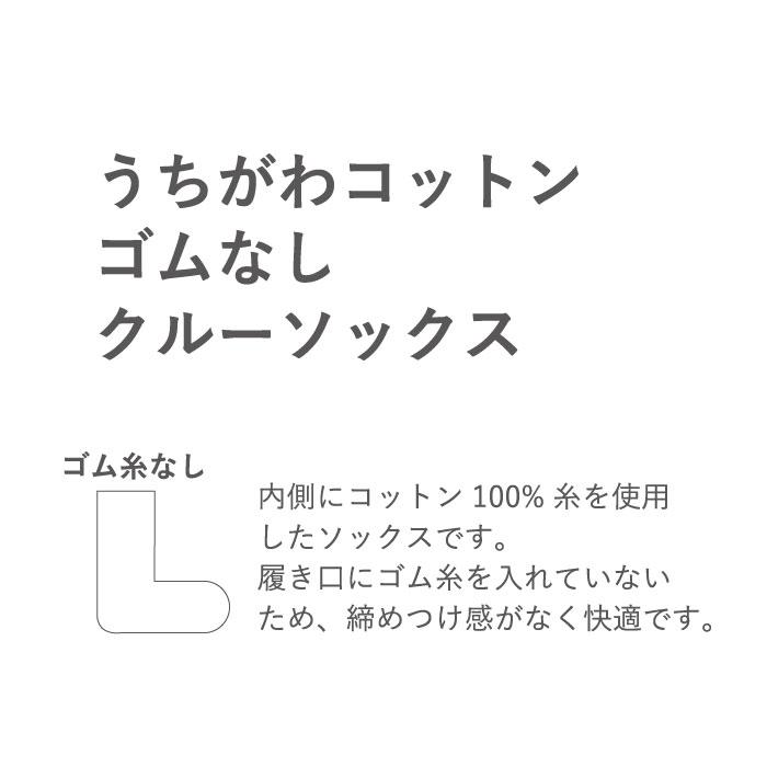 TAWARA（たわら）t40663 うちがわコットン ゴムなし クルーソックス 1P レディース ゴムなし｜stample｜20