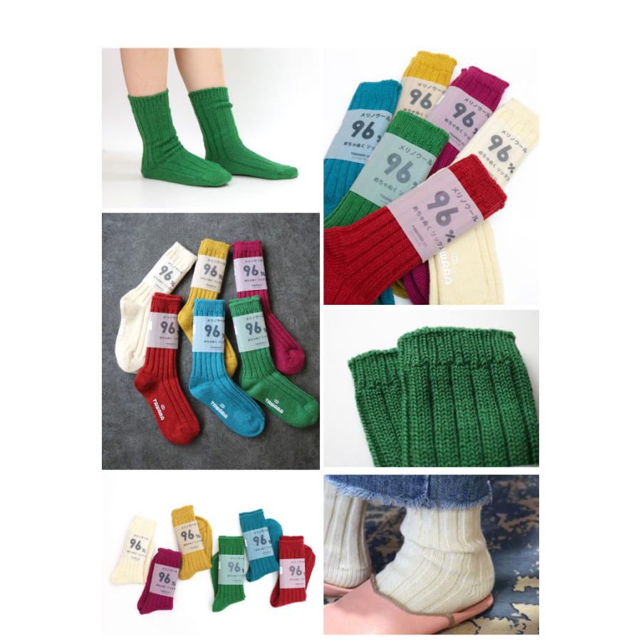 t40664 TAWARA（たわら）ウール96％  暖かい めちゃぬく クルーソックス 1P メリノウール 防寒 |  | 08