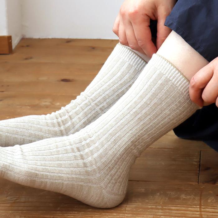 TAWARA（たわら） コットンリネン リブ クルーソックス 1P 靴下 レディース おしゃれ かわいい リネン コットン シンプル 秋 冬 |  | 17