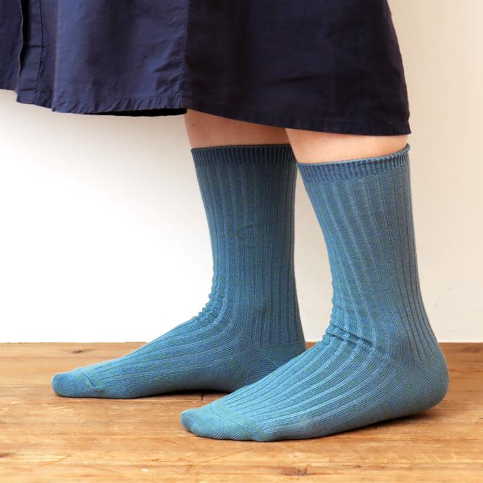 TAWARA（たわら） コットンリネン リブ クルーソックス 1P 靴下 レディース おしゃれ かわいい リネン コットン シンプル 秋 冬 |  | 09