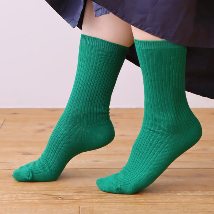 TAWARA（たわら） コットン リブ ベーシック クルーソックス 1P  靴下 レディース おしゃれ かわいい コットン シンプル 秋 冬 |  | 09