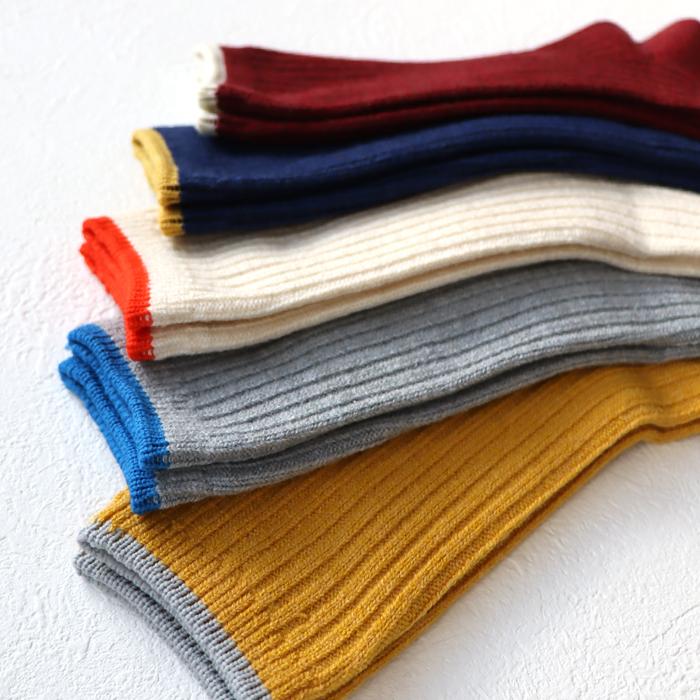 TAWARA（たわら） ウール混 トップカラーローゲージ リブクルーソックス 1P  靴下 レディース おしゃれ かわいい コットン シンプル 秋 冬 |  | 08