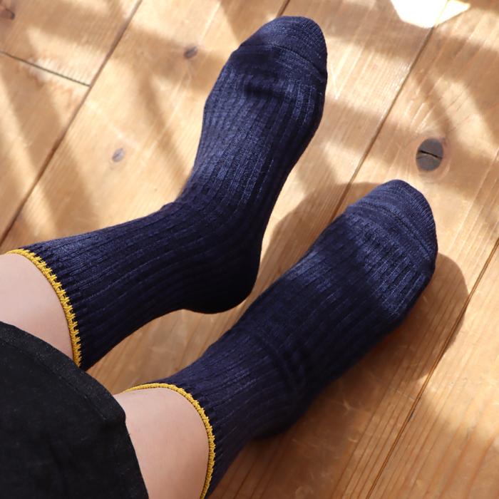 TAWARA（たわら） ウール混 トップカラーローゲージ リブクルーソックス 1P  靴下 レディース おしゃれ かわいい コットン シンプル 秋 冬 |  | 10