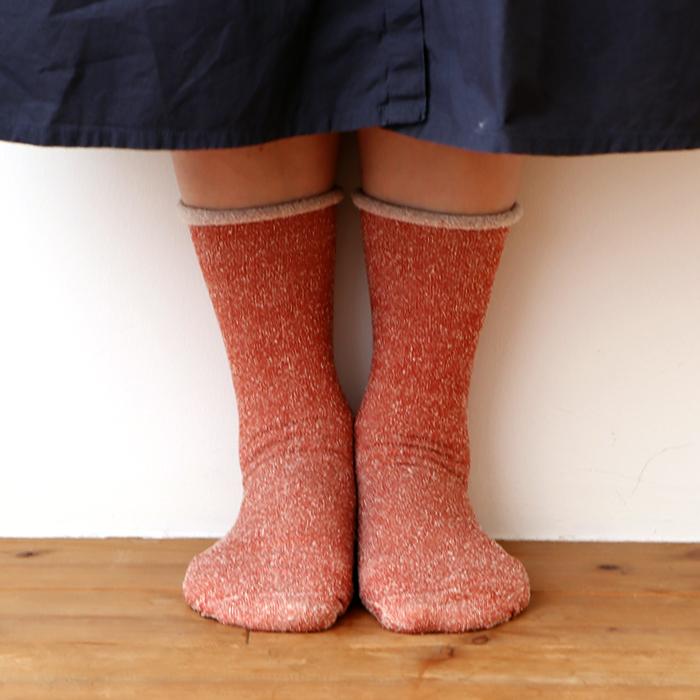 TAWARA（たわら）t41040 肌側シルク ゴムなし クルーソックス 1P レディース ゴムなし エコシルク | TAWARA | 15