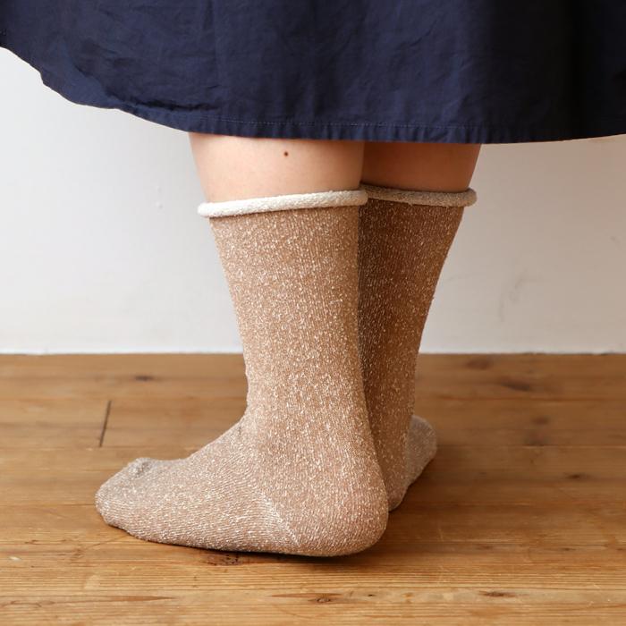 TAWARA（たわら）t41040 肌側シルク ゴムなし クルーソックス 1P レディース ゴムなし エコシルク | TAWARA | 17