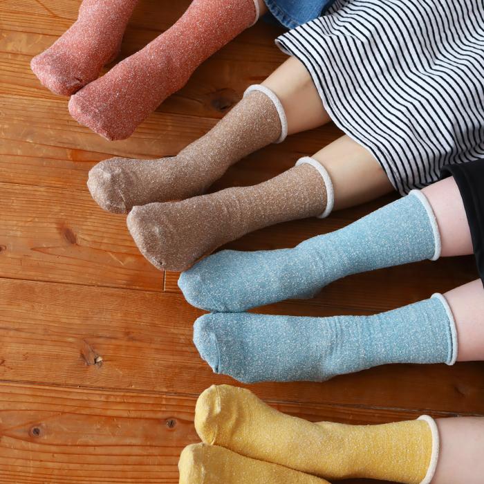 TAWARA（たわら）t41040 肌側シルク ゴムなし クルーソックス 1P レディース ゴムなし エコシルク | TAWARA | 18