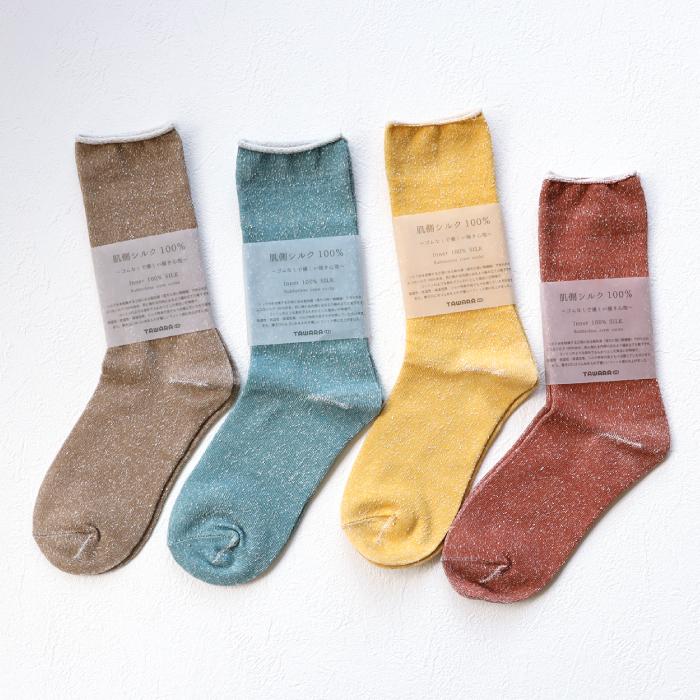 TAWARA（たわら）t41040 肌側シルク ゴムなし クルーソックス 1P レディース ゴムなし エコシルク | TAWARA | 07