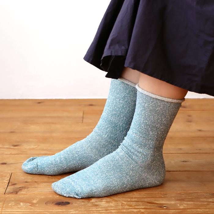 TAWARA（たわら）t41040 肌側シルク ゴムなし クルーソックス 1P レディース ゴムなし エコシルク | TAWARA | 09