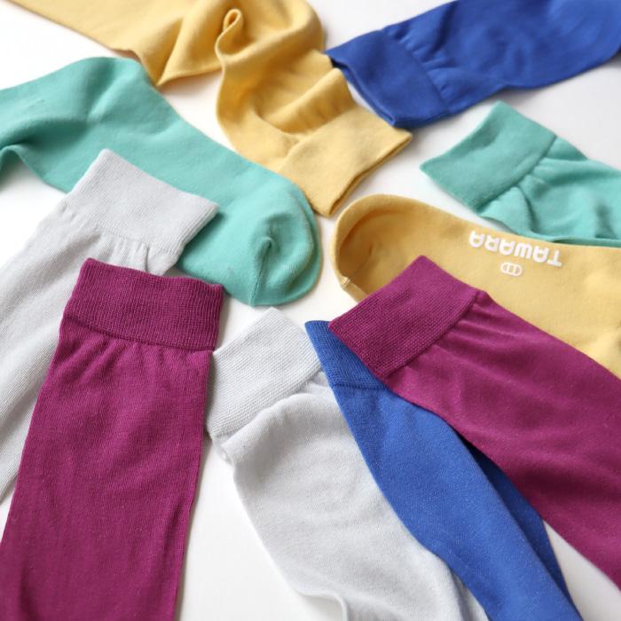 TAWARA（たわら）t41167 エアー ミドル ソックス 1P 無地 靴下 パステル キッズ ジュニア  レディース 履きやすい コットン ソックス レディース 2026 春 夏 | TAWARA | 19