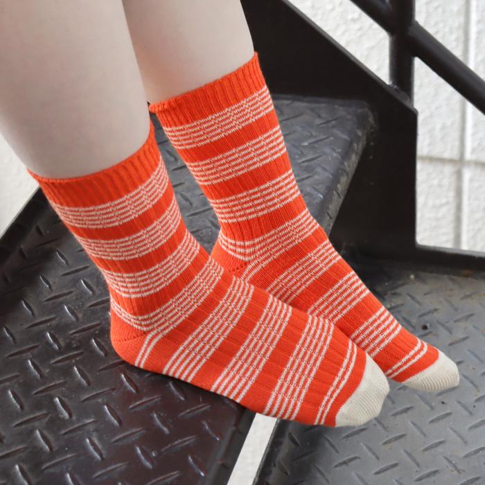 TAWARA（たわら） 綿麻 ボーダークルーソックス 1P 靴下 レディース おしゃれ かわいい リネン コットン ボーダー | TAWARA | 09