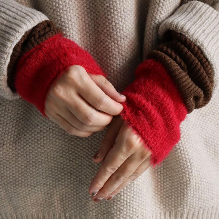 TAWARA t61095 リブ＆シャギー バイカラー ２WAYウォーマー 2WAY アームウォーマー レッグウォーマー 保温 おしゃれ 2025 秋 冬 | TAWARA | 08