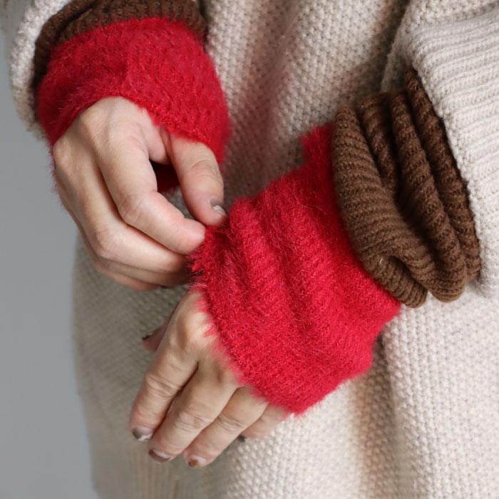 TAWARA t61095 リブ＆シャギー バイカラー ２WAYウォーマー 2WAY アームウォーマー レッグウォーマー 保温 おしゃれ 2025 秋 冬 | TAWARA | 09