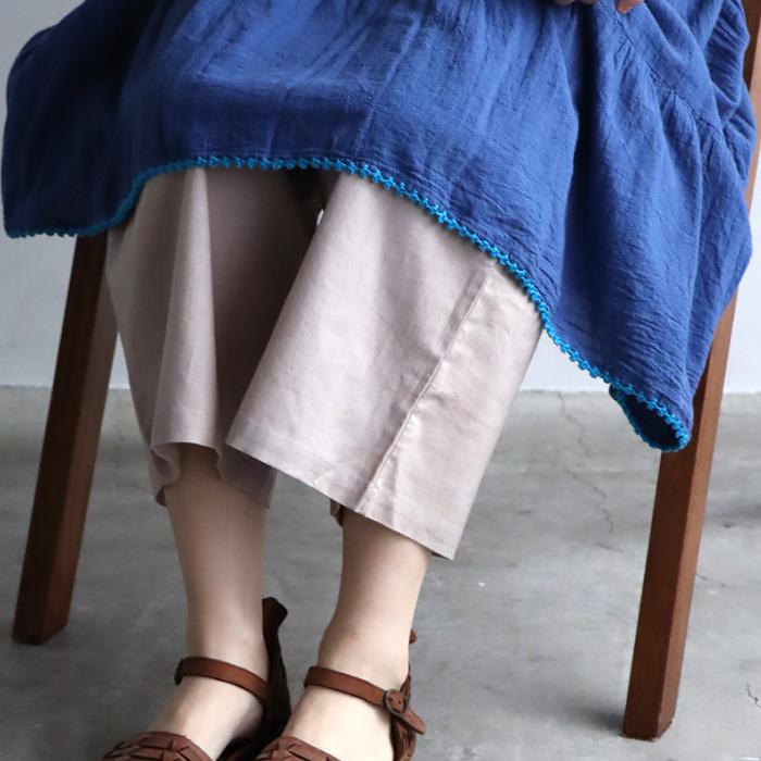 TAWARA（たわら）コットンぺチパンツ t61105 綿 レイヤード 重ね着 ナチュラル 涼しい ワイドパンツ レディース 薄地 通気性 おしゃれ ゆったり | TAWARA | 21