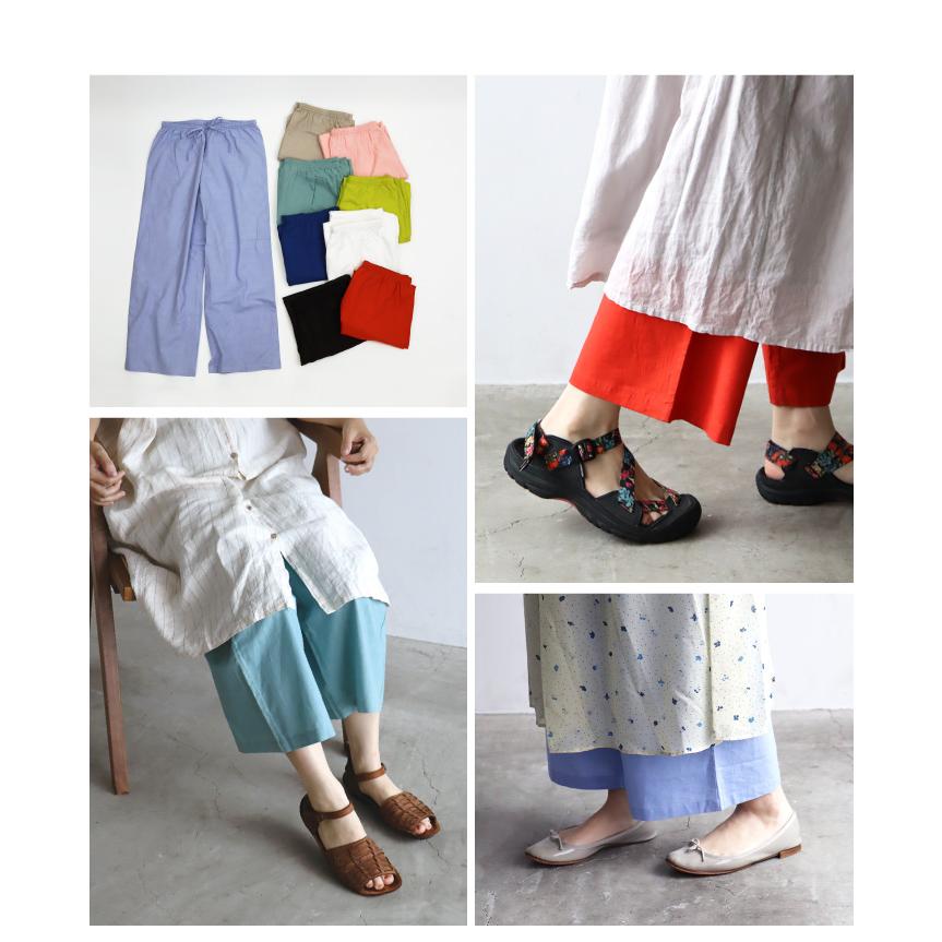 TAWARA（たわら）コットンぺチパンツ t61105 綿 レイヤード 重ね着 ナチュラル 涼しい ワイドパンツ レディース 薄地 通気性 おしゃれ ゆったり | TAWARA | 11