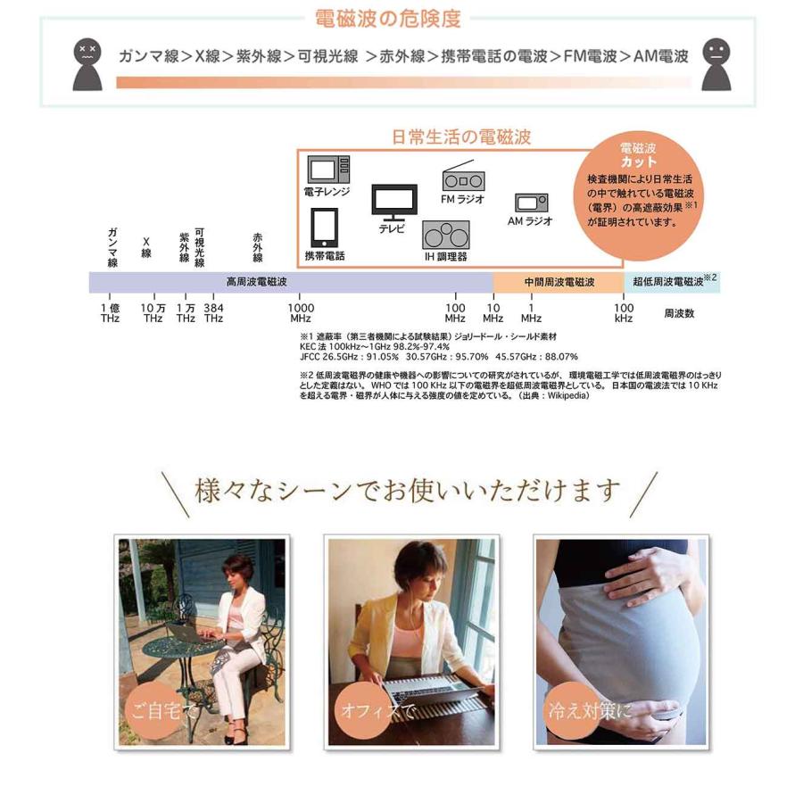 5G対応 電磁波防止 電磁波 97% カット joliedol ジョリードール ベリーバンド エンブラス 全面カバー 日本製 妊婦帯 腹帯 電磁波カット マタニティ 腹巻の画像