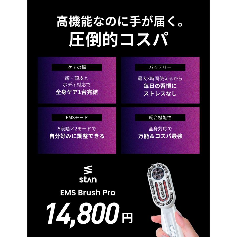 stan EMS 電気ブラシ 頭皮ケア アタッチメント フェイスケア 多機能