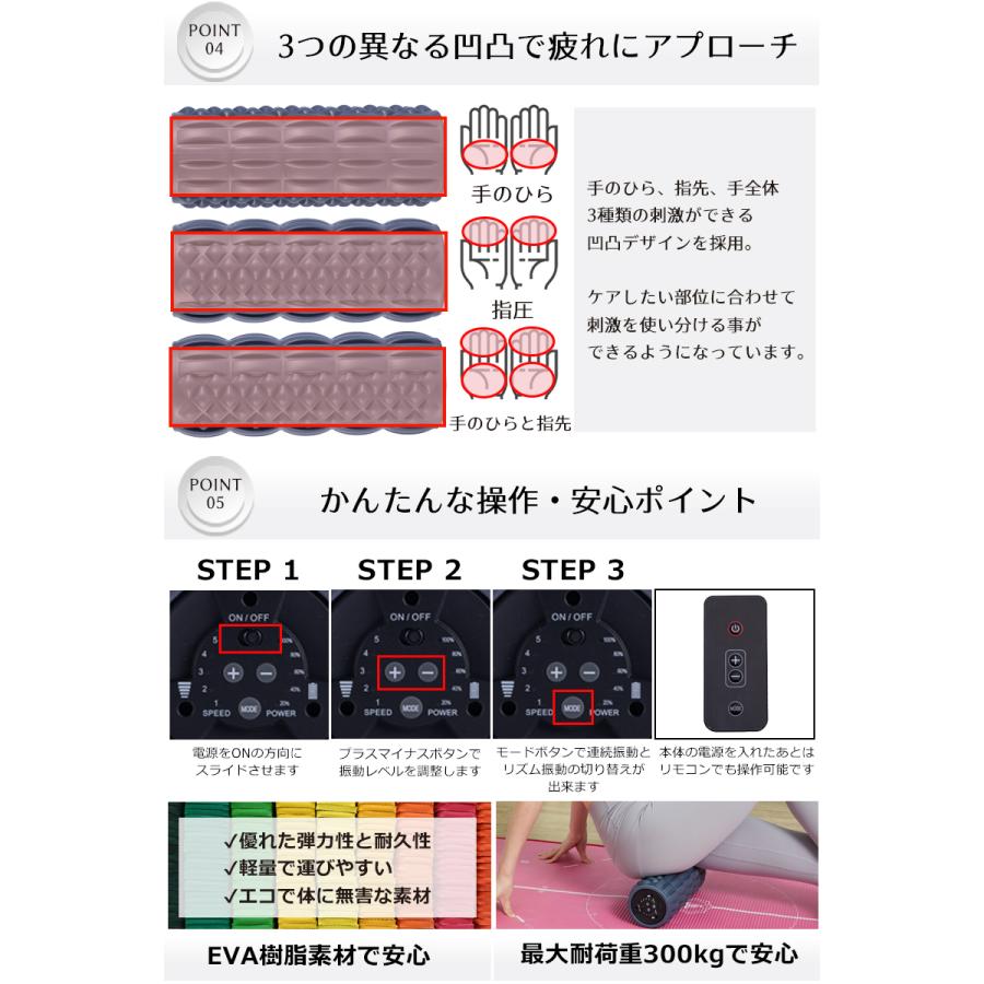 電動フォームローラー マッサージ器 フォームローラー 筋膜リリース