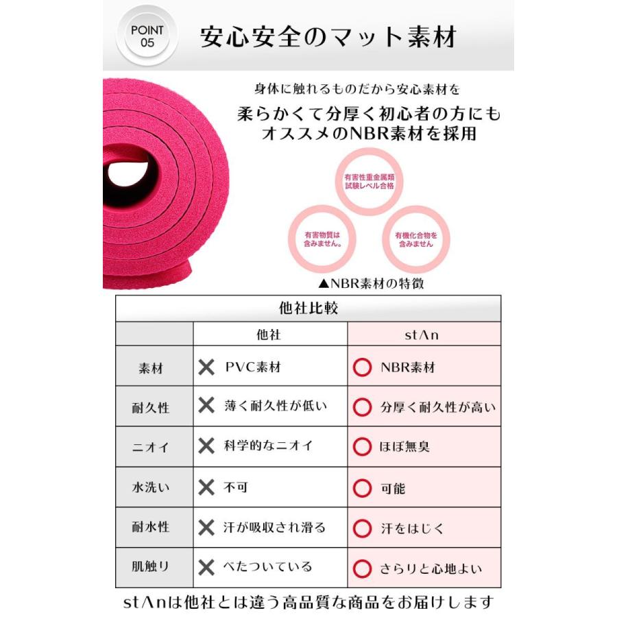 ヨガマット 10ｍｍ 折りたたみ 幅広 厚手 極厚 収納ケース付き 厚い ストレッチマット トレーニングマット 筋トレマット 高耐久性 無臭 防音 大型 水洗い可 stan｜stan｜13