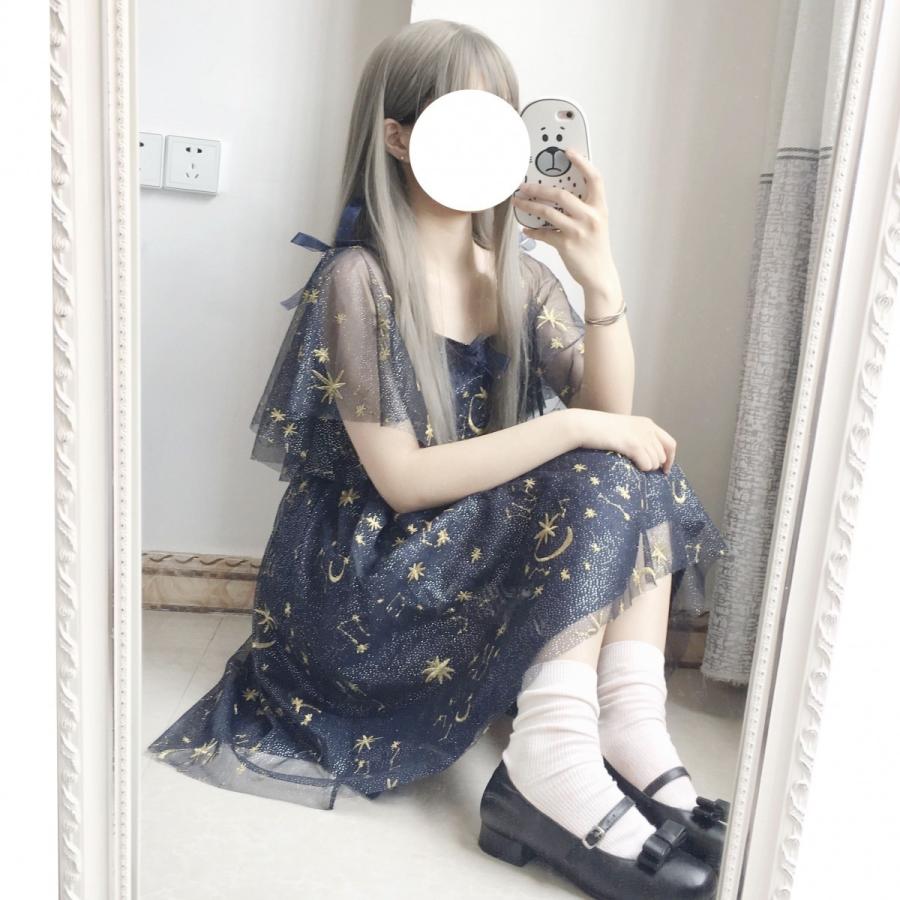 星柄 ワンピース 星 星空 かわいい 安い キラキラ ゴスロリ コスチューム ロリータ アニメ メイド ゴシック 衣装 ロリータコスプレ ロリ 送料無料 19 0037 6177 Standard Closet 通販 Yahoo ショッピング