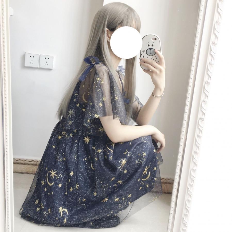 星柄 ワンピース 星 星空 かわいい 安い キラキラ ゴスロリ コスチューム ロリータ アニメ メイド ゴシック 衣装 ロリータコスプレ ロリ 送料無料 19 0037 6177 Standard Closet 通販 Yahoo ショッピング