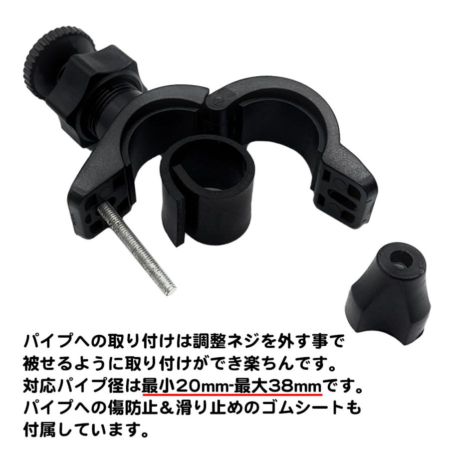 カメラスタンド ハンドル パイプ ブラケット はさみ込みタイプ 固定 20