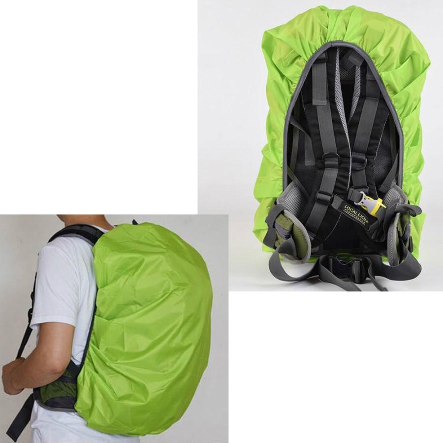 防水 リュックカバー 40〜50リットル用 40L 45L 50L ザックカバー レインカバー ゴム　ブルー ブラック 青 黒 登山 通勤 通学 雨 梅雨 夕立 送料無料｜standard-net｜02