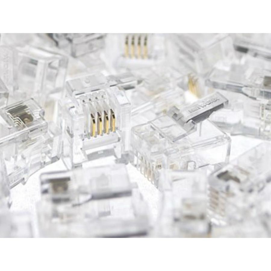 RJ11 モジュラー コネクタ 4芯 100個 LAN プラグ 電話機 電話 RJ11 モジュラー コネクタ 4芯 100個 LAN プラグ 電話機 電話