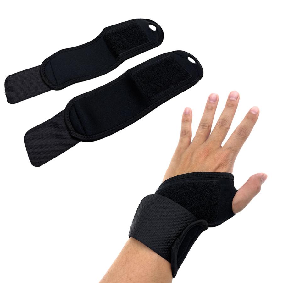 リストガード 手首サポート サポーター 腱鞘炎 両手首 フリーサイズ ブラック 2個セット ネオプレン マジックテープ 補助 補強 野球 スポーツ 高校野球 送料無料 |  | 06
