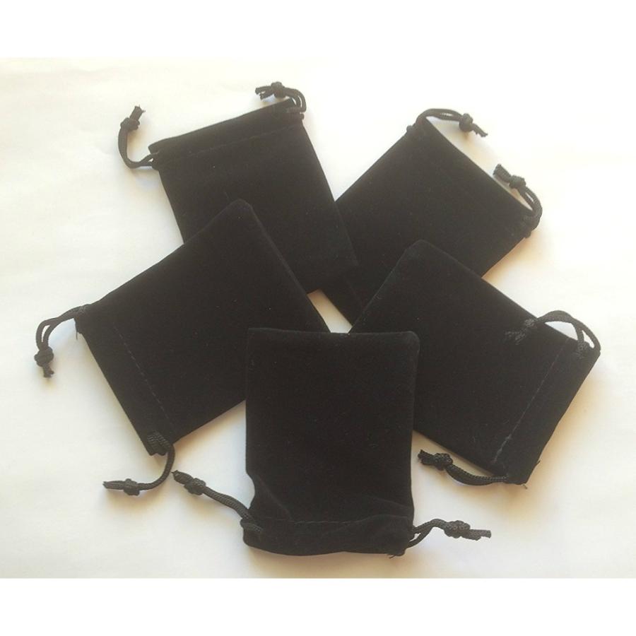 5枚セット ベロア 巾着 袋 アクセサリー 保存 プレゼント ポーチ ベロア調 15cm×10cm ブラック 包装 ラッピング 送料無料 |  | 01