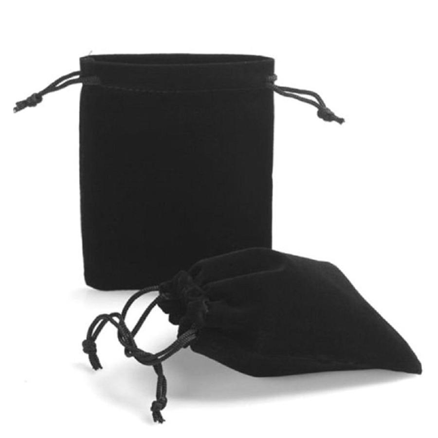 5枚セット ベロア 巾着 袋 アクセサリー 保存 プレゼント ポーチ ベロア調 15cm×10cm ブラック 包装 ラッピング 送料無料 |  | 02
