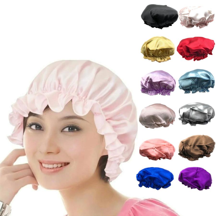 ナイトキャップ シルク 100％ レディース パジャマ ナイトウェア 天然シルク 低刺激 髪 うるおい 保護 快眠 ゴールド グレー ピンク ブラック ブルー パープル |  | 05