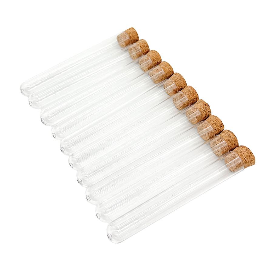 10本セット 試験管 コルク栓 PS プラスチック製 多用途 研究 科学 実験