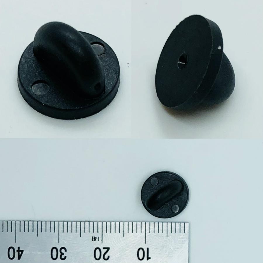 10個セット ピンバッジ 留め具 ゴム 素材 ピンバッチ ブラック 黒色 キャッチ 金属アレルギー対応 おしゃれ 送料無料 |  | 01