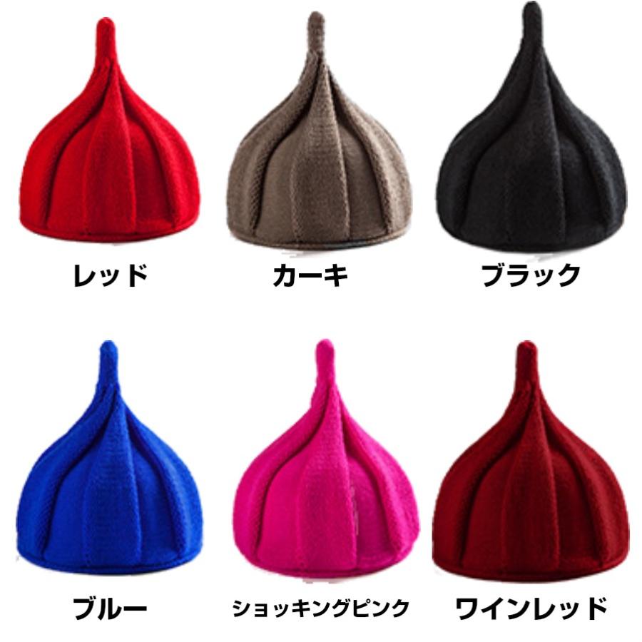 とんがり ニット帽 子供 キッズ 柔らか ニット 帽子 かわいい キャップ レッド カーキ ブラック ブルー ピンク グレー ブラウン ベージュ イエロー 送料無料|standard-net|02