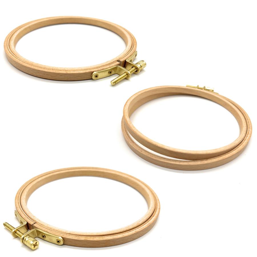 刺繍枠 木製 8cm 11.5cm 14cm 16.5cm 19cm 刺繍 枠 木目 大 布 大きい