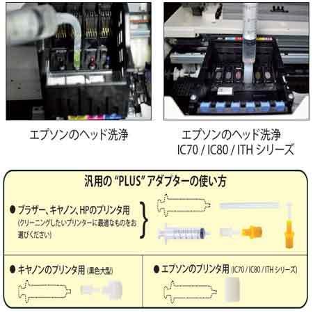 フルアダプター付きビギナー向きプリンター洗浄液剤　PLUS新登場エプソン キヤノン ブラザー　HP　ブラザー　プリンター目詰まり解消 　互換インク｜standardcolor｜02