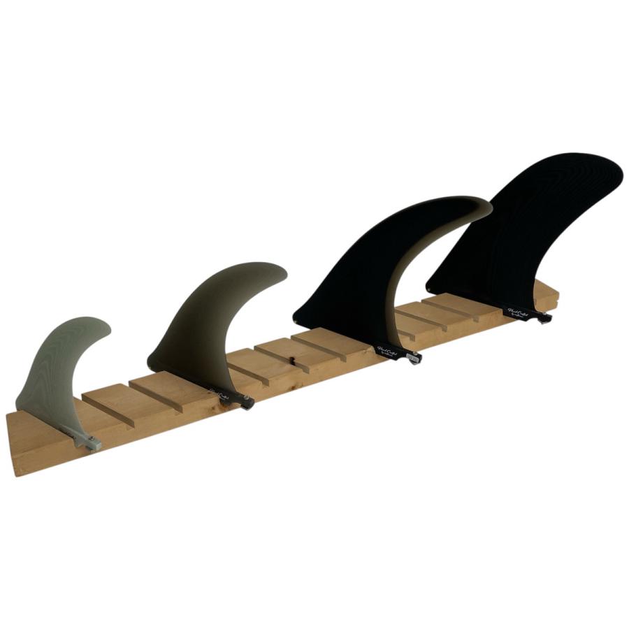 SURFBOARDS FIN RACK 13本収納可能 シングルフィン用 木製ハンドメイド 店舗使用品 ロングボードフィン対応 フィンラック ...