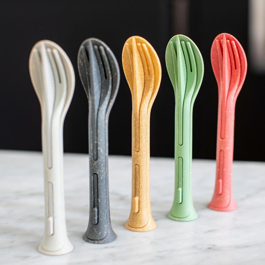 koziol(コジオル)/KLIKK カトラリーセット3 グレー/イエロー/グリーン