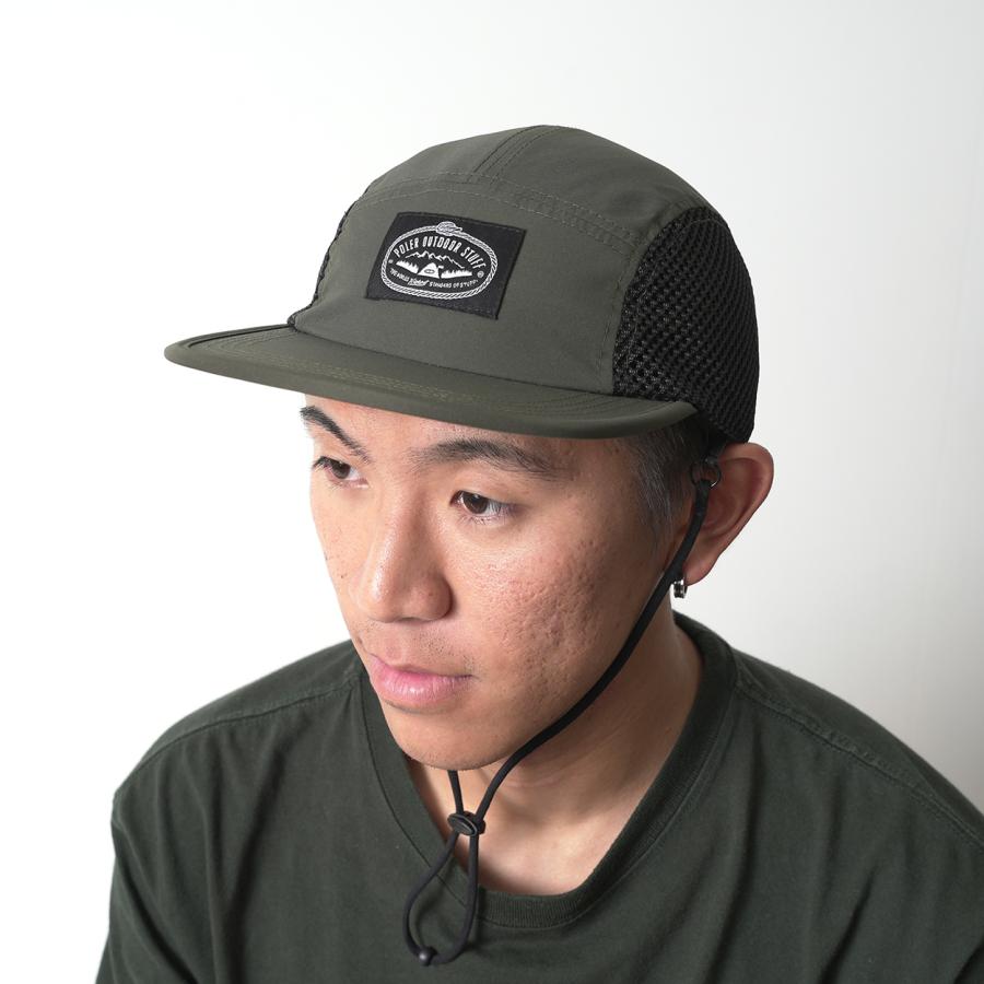 POLER 2WAY DRAW CORD SURF CAP / BLACK GRAY OLIVE メッシュキャップ