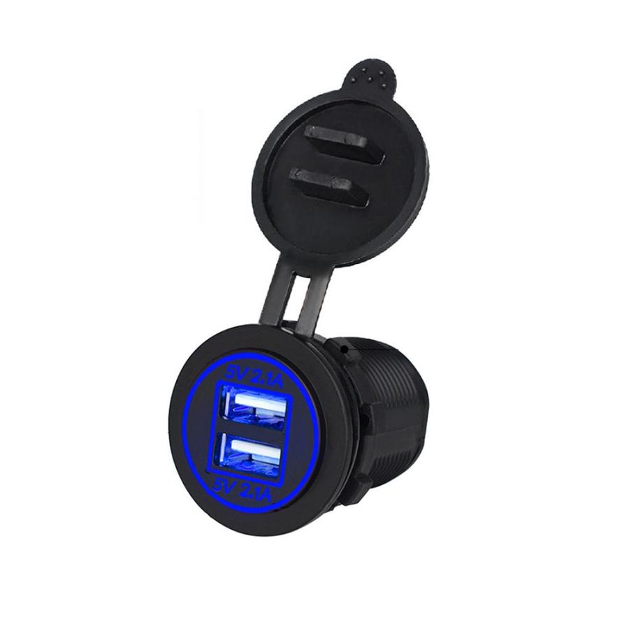 通常配送は 送料無料 汎用 埋め込み型 増設 USBポート USBソケット 2ポート 2ソケット 高速充電 12V 24V 対応 簡易防水 ...