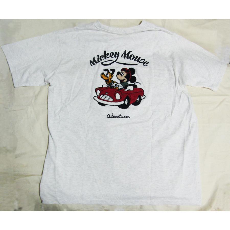 ディズニーミッキーマウス刺繍Tシャツ 　杢ライトグレー | 