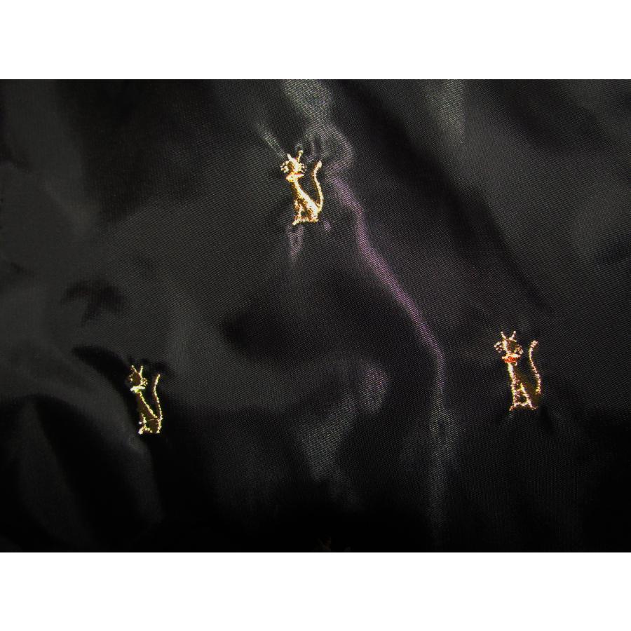 刺繍ねこ柄　軽量トートバッグ黒　　　　ネコ柄バッグ　　猫柄バッグ |  | 01