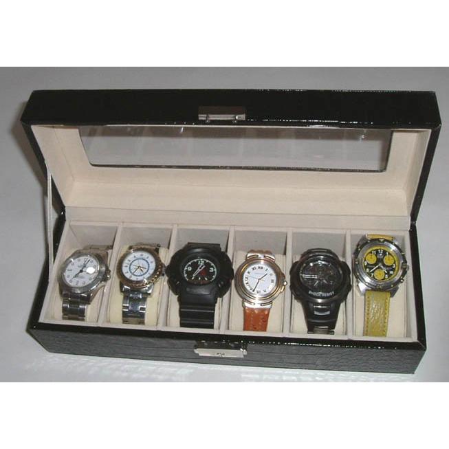 時計収納ケース６本用 　クロコ型押し黒 |  | 01