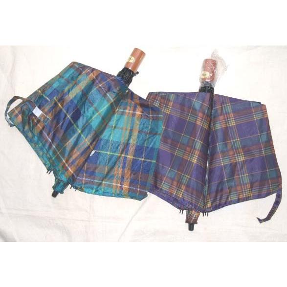 雨天用折りたたみ傘チェック柄 1本 　赤　　グリーン　　紺 |  | 05