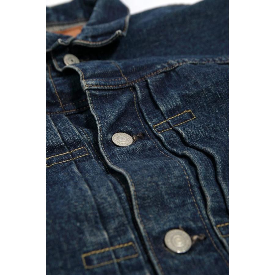 メンズ/orSlow/オアスロウ/TYPE1 PLEATED FRONT BLOUSE VINTAGE WASH/ヴィンテージウォッシュ 1st デニムジャケット/品番：03-6011の画像